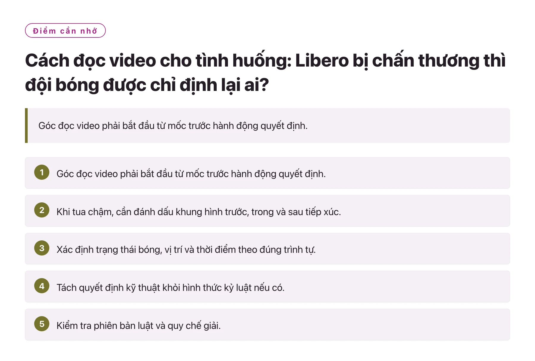 Cách đọc video cho tình huống: Libero bị chấn thương thì đội bóng được chỉ định lại ai?——全文要点速览
