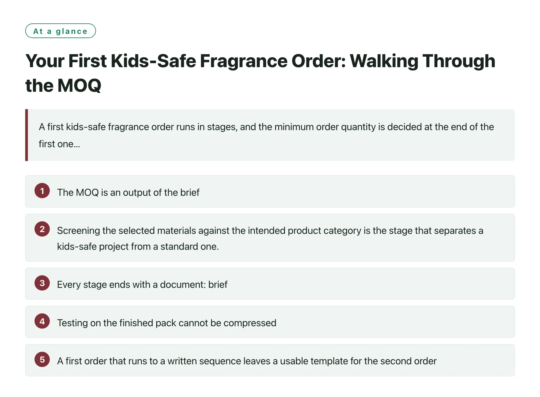 Your First Kids-Safe Fragrance Order: Walking Through the MOQ——全文要点速览